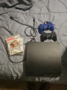 Sony Ps 3 Slim 160 GB With 2 Controllers And 2 Games. Tested Works Great - Picture 1 of 7