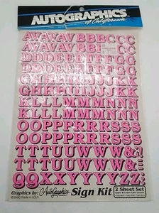 Autographics of California #582 letras rosas 2 hojas de pegatinas 1990 - sin usar, en paquete - Imagen 1 de 6