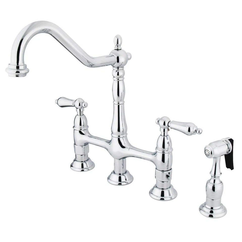 KS1271ALBS Heritage Bridge Kitchen Faucet 8-9/16" Polished Chrome
