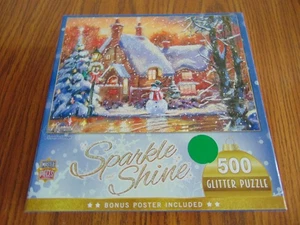 Master Pieces Schneemann Cottage 500-teiliges Puzzle Urlaub fabrikversiegelt Neu im Karton - Bild 1 von 5