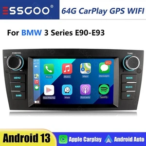 Estéreo de coche Apple CarPlay 2+64G para BMW Serie 3 E90 E91 E92 E93 Android13 BT GPS WIFI - Imagen 1 de 14