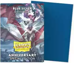 Dragon shield Dual Matte Anniversary Blue Silver Sleeves X10 Case of 10 Boxes - Picture 1 of 1