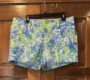 NWT Lilly Pulitzer Callahan Shorts Limeade Biggest Fan 5” Tropical Size 12 Green - Picture 1 of 5