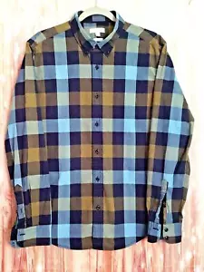 Boden camicia uomo bottoni slim fit quadri manica lunga cotone grande L - Foto 1 di 13