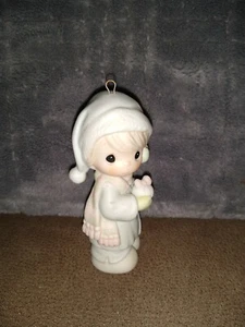 Precious Moments 1989 “May All Your Christmases Be White” Ornament EUC - Imagen 1 de 5