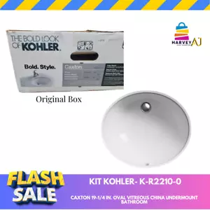 KOHLER K-R2210-0 Caxton Lavabo da bagno ovale in vetro 19-1/4" con scarico a troppo pieno - Foto 1 di 4