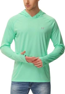 Men's Sun Hoodie UPF 50+ Long Sleeve Fishing Rash Guard Quick Dry - Picture 1 of 28