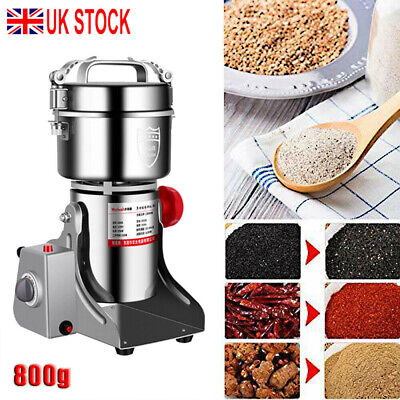 800g High Speed Electric Herb Grain Grinder Cereal Mill Flour Powder 25000r/m UK • 65.99£