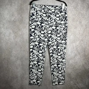 Old Navy Skinny Pixie Pants Womens Size 10 Blue White Floral High Waisted Casual - Picture 1 of 11