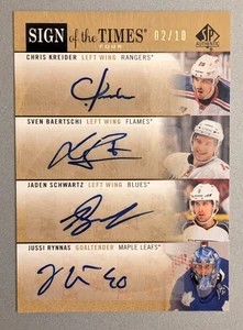2012-13 Upper Deck SP Authentic SOT4-ROOK1 Sign of the Times 4 Four Rookie 02/10 - Picture 1 of 2