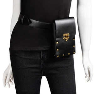 Punk Damen Gürteltasche Bauchtasche Hüfttasche PU Waist Belt Bag Radsport Handy - Picture 1 of 24