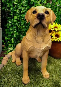 Large Realistic Lifelike Yellow Labrador Retriever Statue 21"H Golden Retriever - Picture 1 of 10