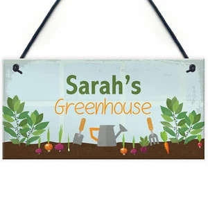 Greenhouse Sign Personalised Garden Sign Shed Plaque Summer House Sign Gift - Picture 1 of 9