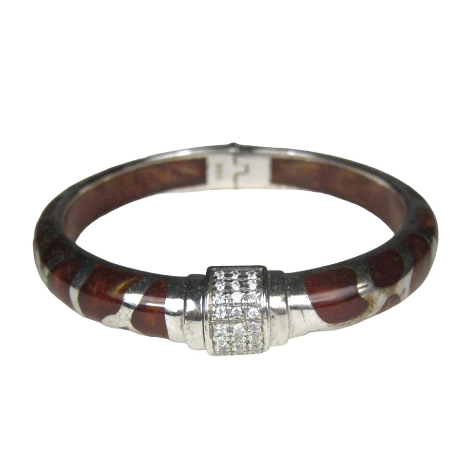 Brazalete de resina con pergamino de plata de ley 925 circonita cúbica simulada Foto 1 de 4