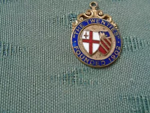 RARE OLD " THE TWENTIES " FOUNDED 1902 CITY OF LONDON ENAMEL MEDAL FOB BADGE - Picture 1 of 2