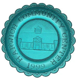 Harwich MA Community Center Cape Cod Art Glass Massachusetts Pairpoint Cup Plate - Picture 1 of 14