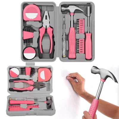 24Pcs/Set Small Mini DIY Household Pink Repair Tools Kit With Tool Box Multi - image 1 of 4