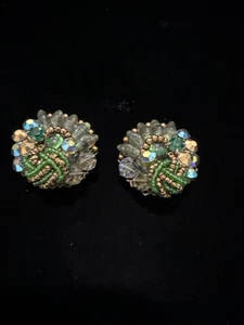 Vintage glass demi parure Earrings possible Haskell or DeMario - Picture 1 of 4