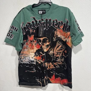 Camiseta Godspeed Forge Metal Camiseta Verde Para Hombre M Motociclista Ropa de Calle Patinador Nueva - Imagen 1 de 9