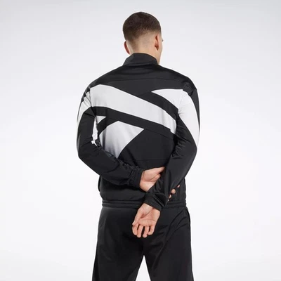 Abrigo chaqueta deportiva Reebok para hombre de ajuste regular talla M negro liso precio de venta sugerido por el fabricante $50 negro Foto 1 de 4