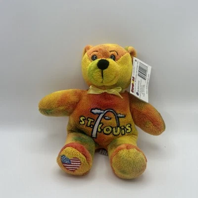 Peluche Symbolz Bear St. Louis azul 8 pulgadas RARO 2008 coleccionable Foto 1 de 4