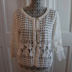 Multiples White Windowpane Jacket – Small – So Stylish!! - Picture 1 of 11