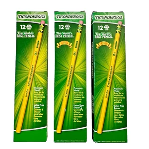 Ticonderoga 13882 lápiz madera premium #2 hb amarillo paquete de 3 36 unidades - Imagen 1 de 4