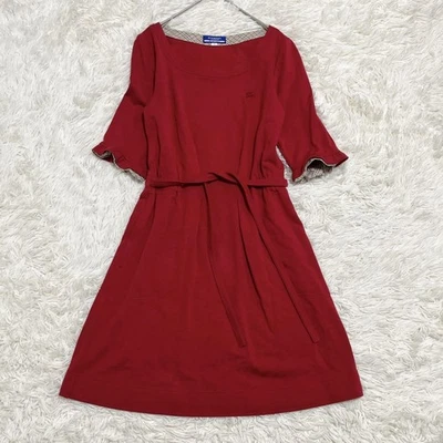 Vestido Burberry London Etiqueta Azul Media Manga Línea A en Rojo [38/VG] LTD De JP Foto 1 de 4