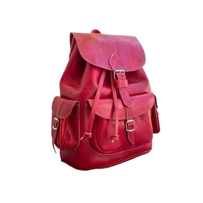 Mochila Cuero Genuino - Color Cuero Marrón - Calidad Premium Foto 1 de 4