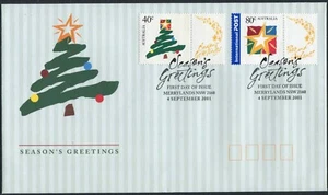 Juego de 2 saludos de temporada de Australia 2001 con pestañas cubierta del primer día, en muy buen estado - Imagen 1 de 1