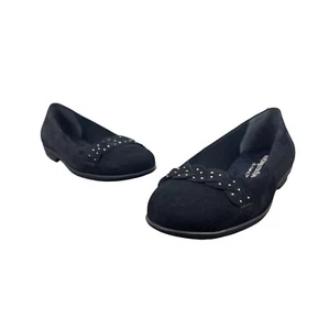 Walking Cradles Womens Black Nubuck Francesca Flat Shoes 8.5 - Picture 1 of 10