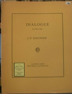 Flute & Piano: Dialogue by Jean-Paul Rieunier New Publisher retail $15.40 - Picture 1 of 4
