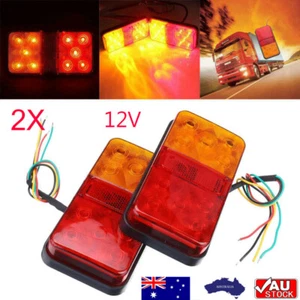 2x LED Trailer Lights Tail Lamp Stop Indicator Camper Truck Caravan Waterproof - Picture 1 of 8