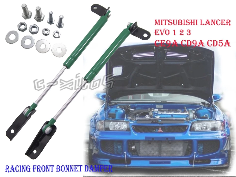Racing Bonnet Hood Lift Damper Kit Mitsubishi Lancer Evo 1 2 3 CE9A CD9A CD5A  - image 1 of 1