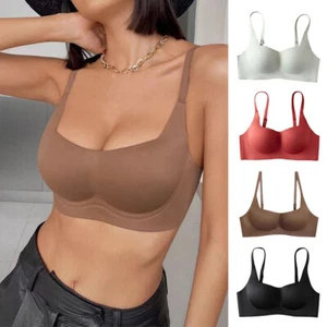 Women's Ladies Push UP Seamless Wireless Bra Sports Bras Comfortable Yoga Bra - Picture 1 of 19