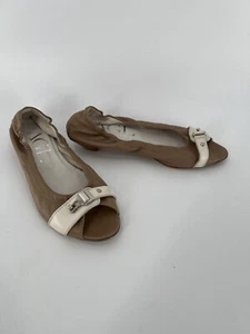 AGL Attilio Giusti Leombrum Womens Flats Size 36 / 5.5 6 Leather Brown White - Picture 1 of 9