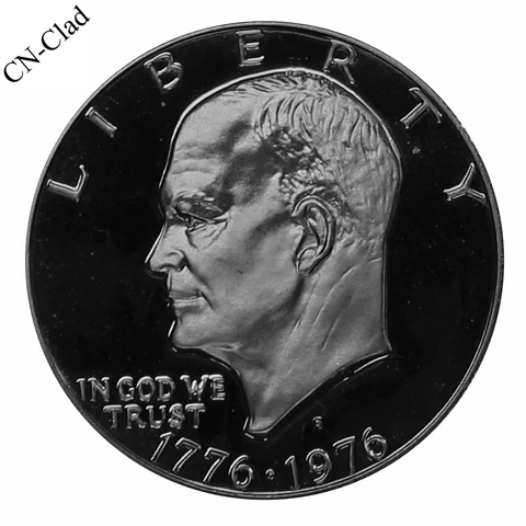 1976 S Eisenhower Dollar Type 1 Gem Proof Bicentennial CN-Clad Coin Cover