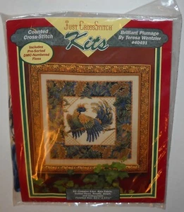 Just Cross Stitch BRILLIANT PLUMAGE Kit by Teresa Wentzler 40491 NEW SEALED - Picture 1 of 4