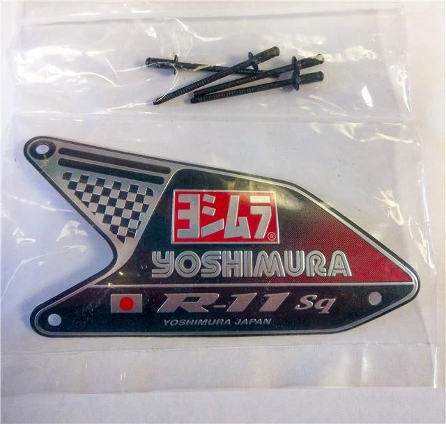 GENUINE YOSHIMURA R11SQ METAL HEAT PROOF EXHAUST DECAL BADGE SUZUKI GSXS1000 — 第 1/1 张图片