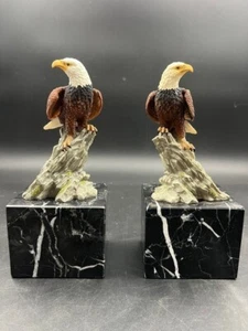 Crystal Cathedral Ministries 2004 Eagles Club Bald Eagle Bookends Marble Bases - Picture 1 of 10