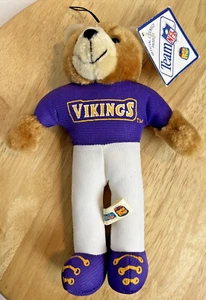 Minnesota Vikings Plush Bear Toy 9” Vintage 1995 Team NFL Good Stuff - Picture 1 of 11