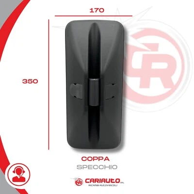 Specchio Retrovisore Coppa GRIGIA UNIVERSALE IVECO CAMION CAMPER TRATTORI 35X17 - Immagine 1 di 3