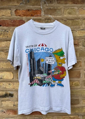 Vintage Chicago Taste of Chicago 1990 Bart Simpson Men's L T-Shirt - Image 1 of 4
