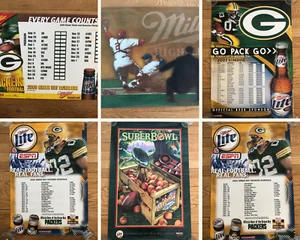 Lot of 6 Green Bay Packers Miller Beer Posters Football Wisconsin Gift Sports - Picture 1 of 20