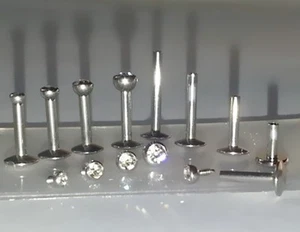 16g 1,5, 2, 2,5 oder 3 mm CZ Tragus Knorpel DREIFACH VORWÄRTSHELIX Piercing Schmuck - Bild 1 von 14