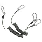 Stainless Carabiner with Coiled Lanyard (2pcs)