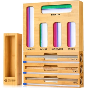 9 IN 1 Storage Bag Organizer for Kitchen Drawer, Bamboo Foil and Plastic Wrap... - Bild 1 von 7