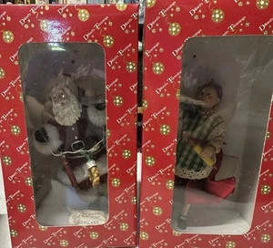 Dillards 6" Santa & Mrs. Claus Ornament lot Baker Figurine Cookies Tray Baking - Picture 1 of 6