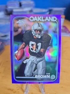 2024 Topps Chrome Tim Brown HOF Viola Rifrattore 182/275 Oakland Raiders - Foto 1 di 2