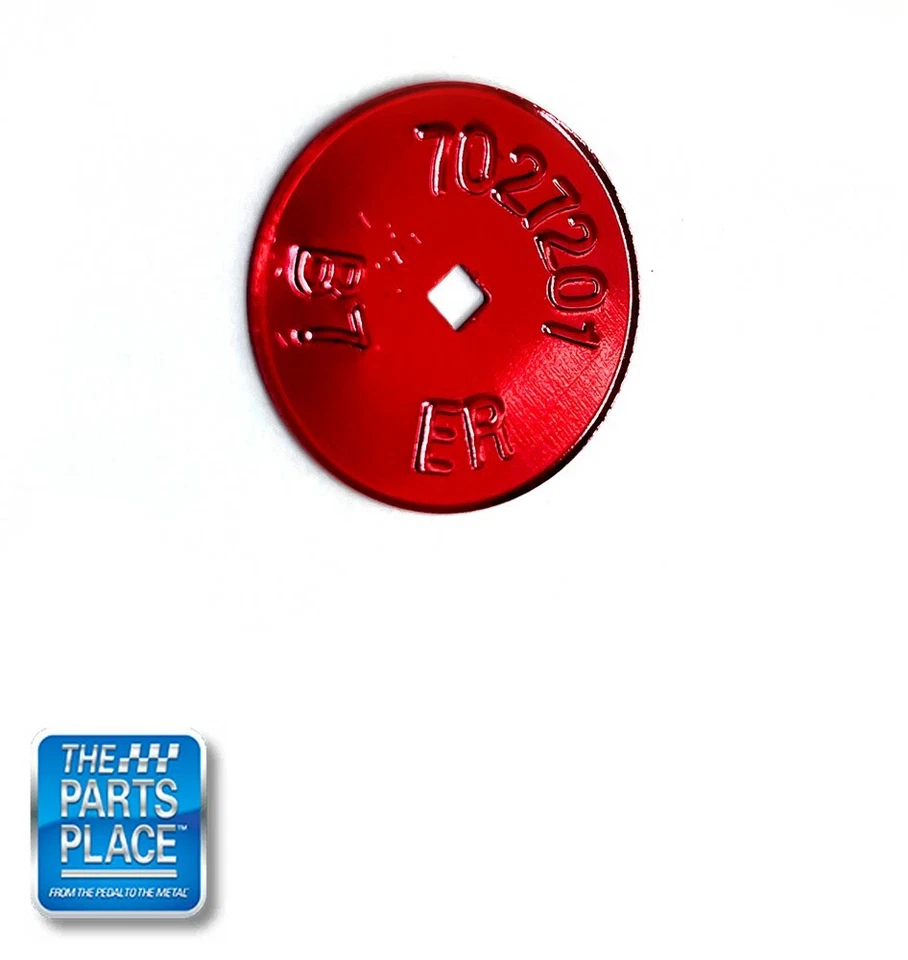 Chevrolet 1967 etiqueta de carburador estampada 7027201 B7 color rojo cada uno Foto 1 de 1